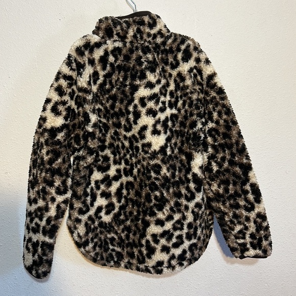 Cuddly Sherpa Girls Leopard Print Hoodie Size 7/8 - Picture 9 of 11